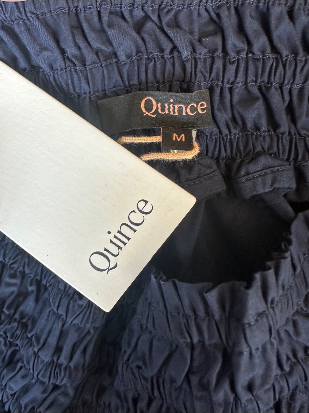 NWT Quince 100% Organic Cotton Poplin Tiered Navy Blue Maxi Skirt, Medium - Picture 6 of 8